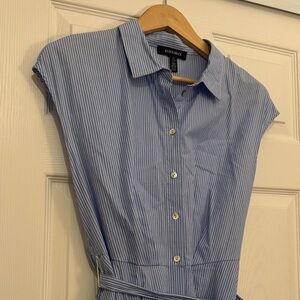 Ellen Tracy Striped Shirt Dress